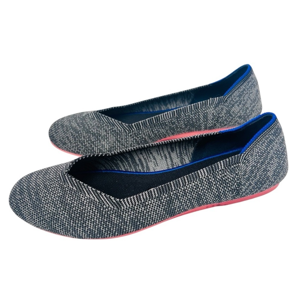 Rothy's The Flat in Charcoal Gray Womens Size 8 Knit Ballet Flats